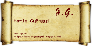 Haris Gyöngyi névjegykártya